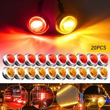 34round Led Clearance Bullet Marker Side Lights For Trailer Truck Rv Amberred
