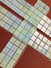 40 Mosaiksteine 2x2 cm BISAZZA Glasmosaik Serie ARIA Mischung mintgrün-hellblau