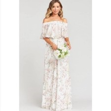 Show Me Your MuMu Hacienda Floral Maxi Dress Off Shoulder Bridesmaid Medium