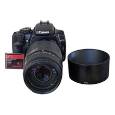 Canon EOS Rebel XTI Black DSLR Camera Tamron 75-300mm Lens Tested Works