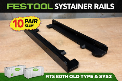 Festool Systainer SYS3 Schiene - TANOS Transporter Aufbewahrung Organizer SLIM Version 10 Paar