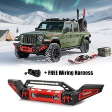 Front Bumper New Wwinch Plate Led Lights For 2007-2024 Jeep Wrangler Jkjljt Front Bumper New Wwinch Plate Led Lights For 2007-2024 Jeep Wrangler Jkjljt