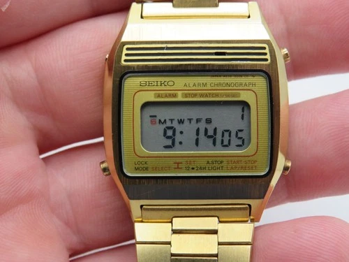 Vintage mens lcd digital wrist watch SEIKO A639-5009 Chronograph Japan Running