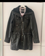Maze Damen Leder Manteljacke lang schwarz Gr....