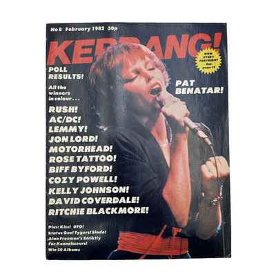 KERRANG! Magazine #8 February 1982 Pat Benatar Rush AC/DC Lemmy Motorhead Kiss