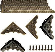 24 Pcs Antique Brass Jewelry Box Corner Protector, Vintage Decorative