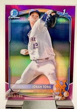 2025 Bowman - Chrome Prospects Jonah Tong #BCP-105 Fuchsia Refractor /199 (RC)