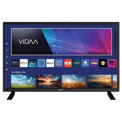 Supersonic 24'' VIDAA ACDC Compatible LED Smart TV w Built-In WiFi and Speakers