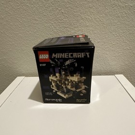 LEGO Minecraft Micro World The End 21107 with 21105 (village) and 21106 (nether)