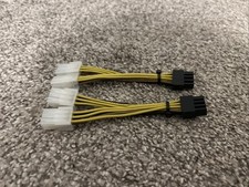 2x Dual 6 pin Female to 8 Pin Male PCIE GPU Graphics Video Cards Power Cable US
