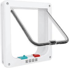 Large Cat Door Outer Size 9.9" X 9.2" 4 Way Locking Cat Flap Door Interior