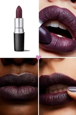 MAC Lusterglass Lipstick 550 SUCCUMB TO PLUM Lipstick Full Size 0.10 oz NIB