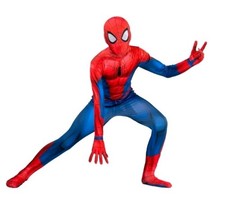 NEW Marvel Spider-Man Halloween Costume Boy MEDIUM 8 Spandex JAZWARES Suit Mask