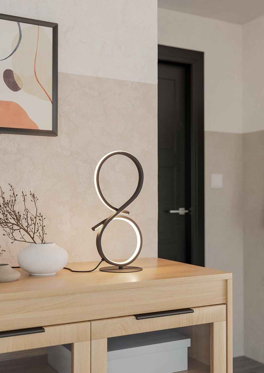 Lampada Tavolo Curva Serpins LED 11W 3000K Metallo Nero Eglo - 3