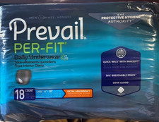 Lot of 4 Packs of 18 Prevail Per-Fit Men's Adult Extra Absorbent Underwear