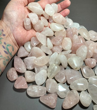 Rose Quartz Tumbled Stones 2lb Bulk Natural Brazil Quality Old Stock NOS
