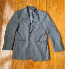 Jos A Bank 1905 40R Gray Plaid Blazer 100 Wool Sport Coat Classic Two-Button