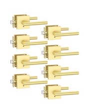 Asidrama 8 Pack Gold Privacy Door Handles, Door Lever with Door Knobs Indoor ...