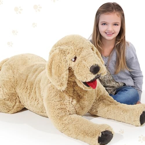 Мягкие игрушки для гигантской собаки Goesar, Пушистый Лабрадор, Большая игрушка для объятий, Большой - Коричневый