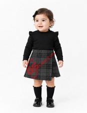 Handmade Scottish Grey Watch Baby Tartan Kilt  Highland Plaid Skirt Kids