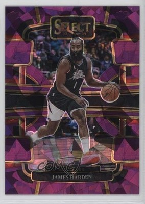 2023 Panini Select Concourse Purple Cracked Ice Prizm 41/99 James Harden #64 hs9