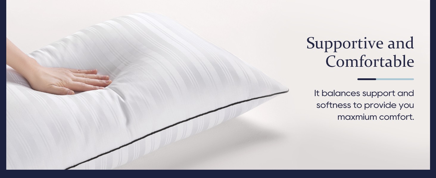 Set of 2 KING SIZE Pillows for Sleeping - Good Support Soft Feel Hotel Quality  