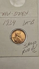 wheat penny 1934 LINCOLN CENT GREAT RED BU 1934-P NICE UNC RED LUSTER LOT #B