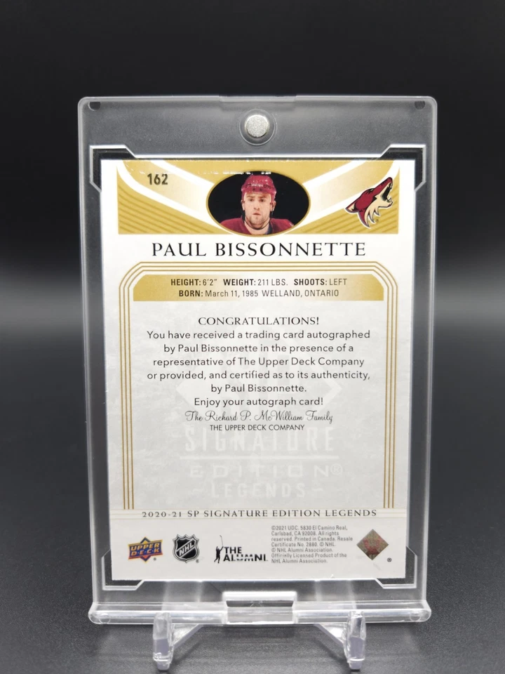 2020 SP Signature Edition Legends Gold Spectrum Foil Paul Bissonnette #162 Auto - Image 2 of 2