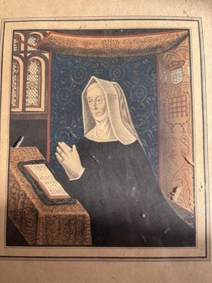 Gerahmte farbige Radierung 19. CH Margaret Richmond Gründerin St John s Cambridge