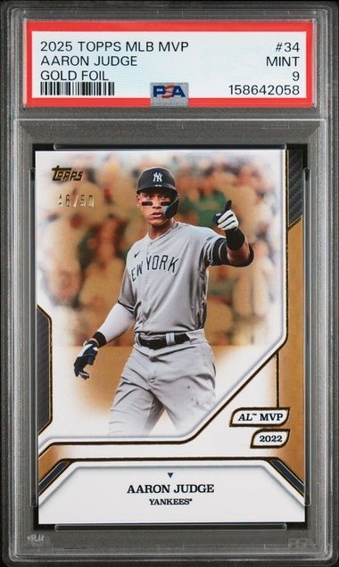 2025 Topps MLB MVP Aaron Judge Gold Foil /50 PSA 9 #34 