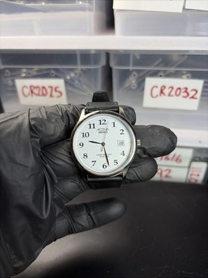 Acqua by Timex AA3C77500 Analog Round Watch Black Synthetic Leather Band Indiglo