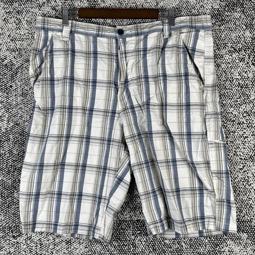 Kirra Cargo Shorts Mens 40W (Actual 39 Waist) Plaid High Rise - Picture 1 of 11
