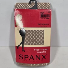 Spanx Tight-End Tights Patterned Body Shaping Fishnet Sz E Nude Slimming Support