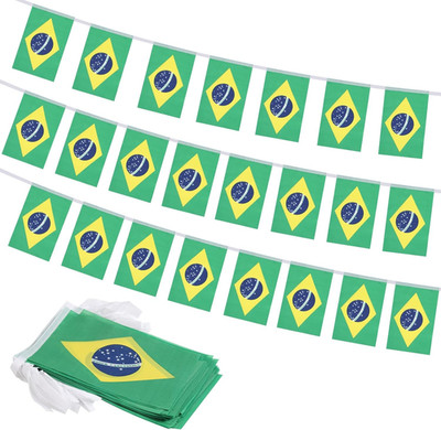 Brazil Flag Banner Small Mini Brazilian Flags Patriotic Decoration for Party C