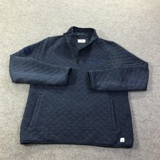 Marine Layer Pullover Mens Medium Blue Quilted Quarter Zip Circle K Logo Sweater