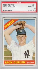 1966 Topps #31 JACK CULLEN NEW YORK YANKEES PSA 8 NM+