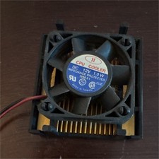 CPU Fan w/ Heatsink 50mm 12V 4-Pin Sleeve Bearing Aluminum/Plastic Black/Gold