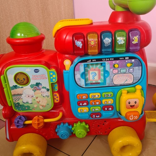 VTech Train 4-in-1 Baby Activity Toy w/ Light & Music Alphabet Letter Blocks Red - Picture 5 of 8