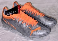 PUMA Ultra 1.4 Diamond Silver Neon Citrus Orange FG AG Soccer Cleats NEW Mens 7