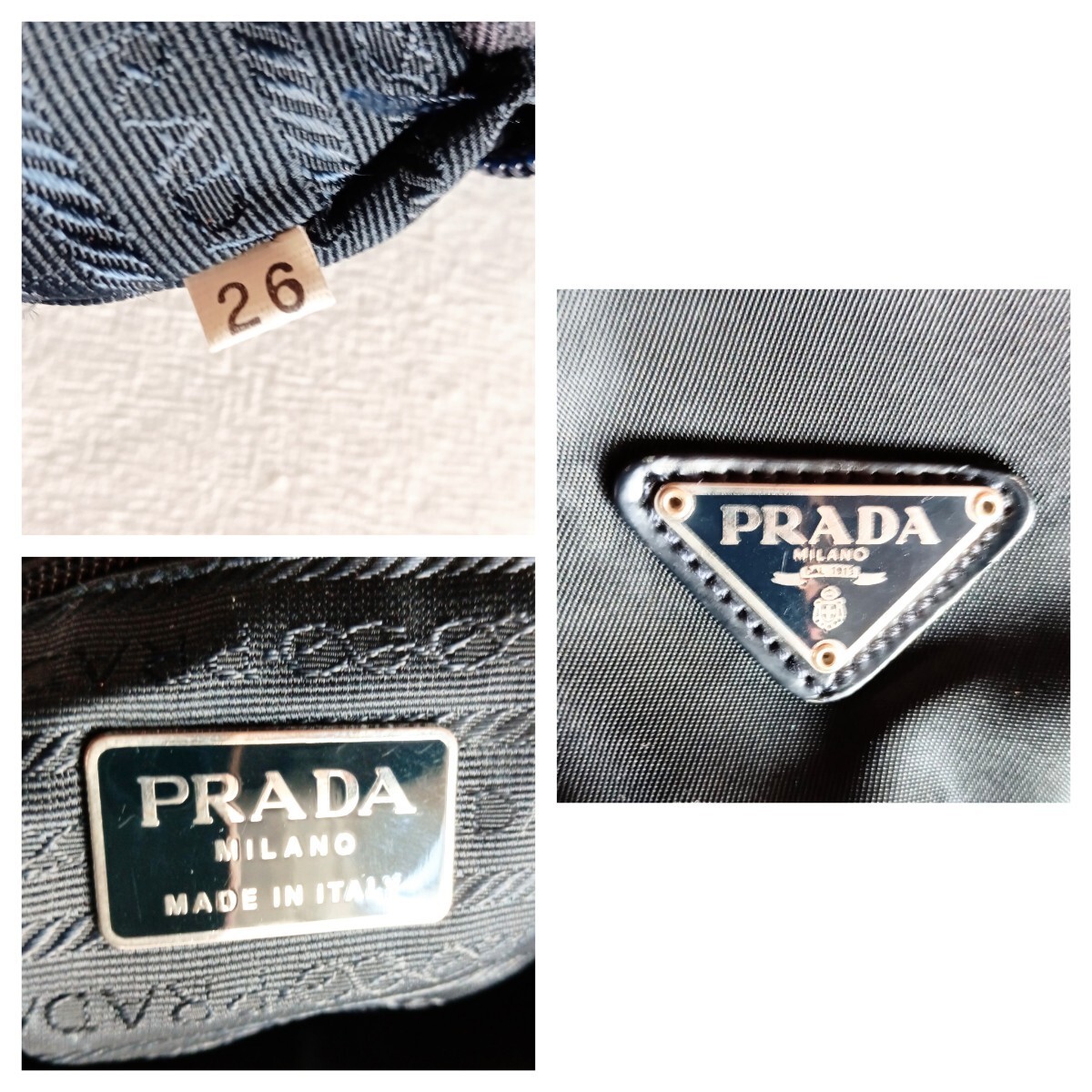 Prada Nylon Leather Shoulder Bag Classic Black Vintage Authentic thumbnail 10