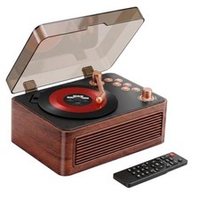 Portable CD Player with Speaker Retro Wood, 3600 mAh Nostalgic CD Walnut Wood