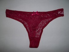 Girls 12yrs lace thong panties w/bow burgundy nwot tween