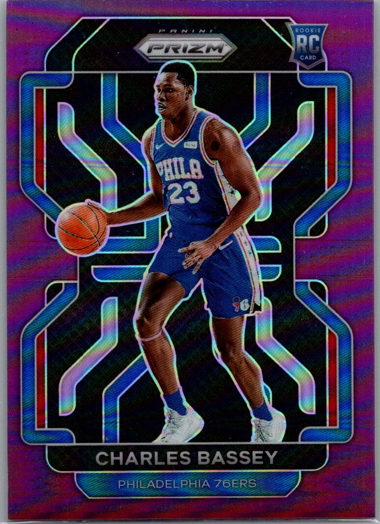 2021-22 Panini Prizm /99 Purple Prizm #304 Charles Bassey (RC) 76ers