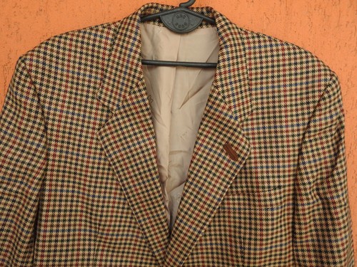 DAKS London Blazer Jacket Pin Checked Wool Great Britain Vintage (EU54, US44) - Picture 2 of 11