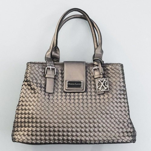 CHRISTIAN LACROIX - VINTAGE Women's Woven Satchel Handbag- Metallic Bronze