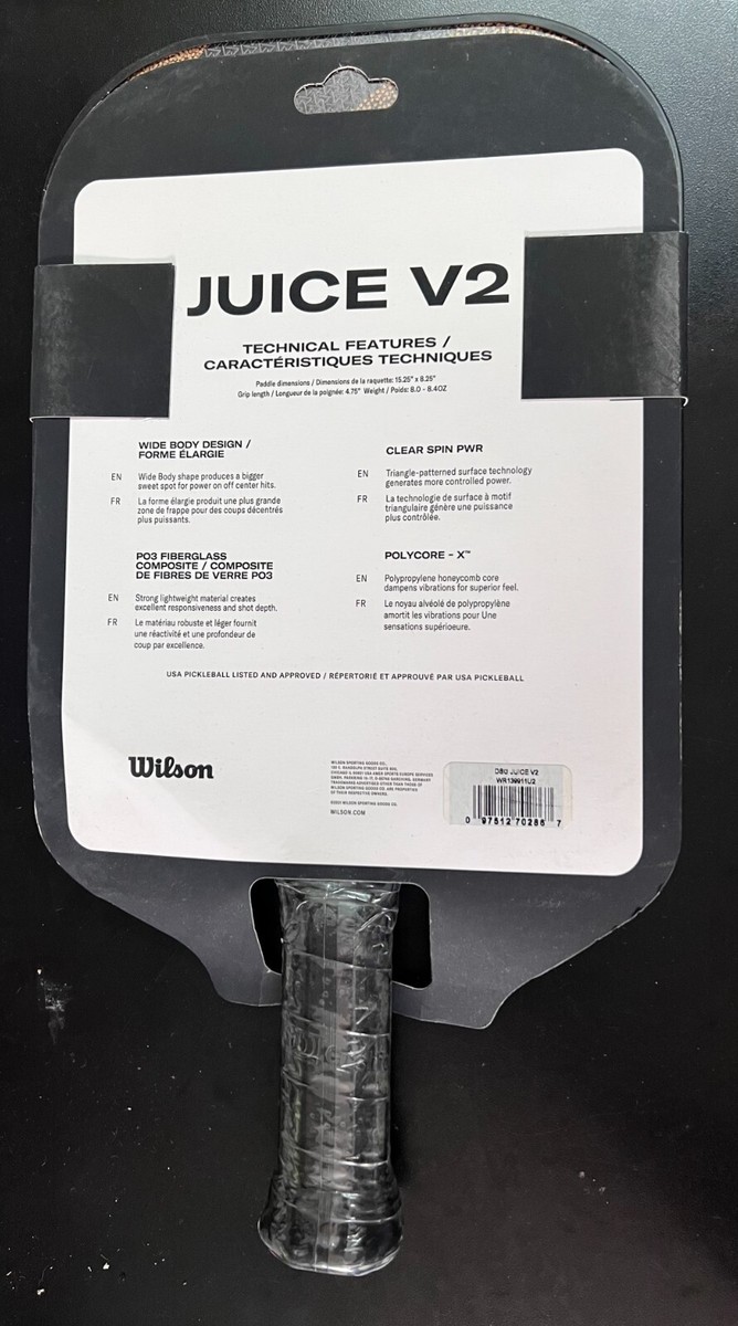 Wilson Juice V2 Pickleball Paddle | Fiberglass Composite 8oz 4.75
