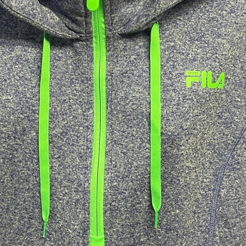 FILA Sport Sweatshirt Hoodie Purple Green New Thumbholes 1/2 Zip Size Large - Picture 2 of 10
