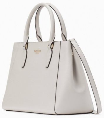 Kate Spade Kristi Light Gray Leather Satchel KA696 Warm Cement NWT