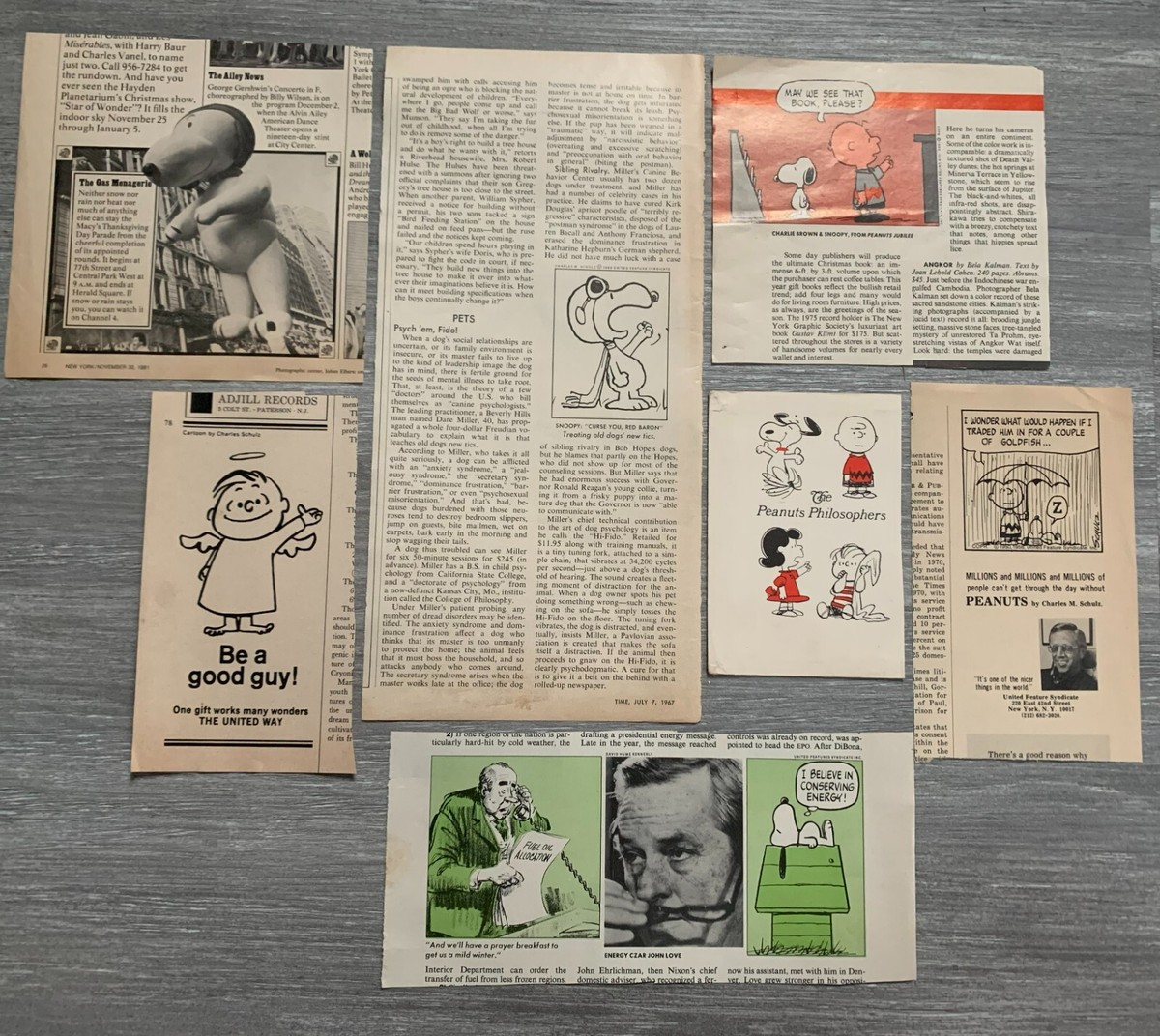 1967年製　SNOOPY バナー 1967/81 PEANUTS VARIOUS Small/Medium Print Ads VG/VG+ Peanuts