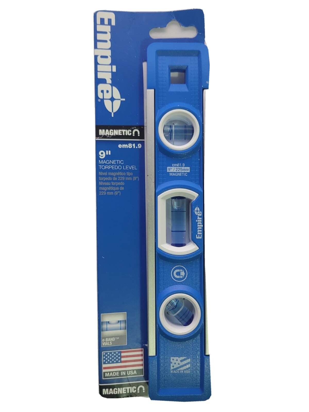 Empire 9 in. Magnetic Torpedo Level iron or steel. 1-5/8 in. x 23/32 in. body.